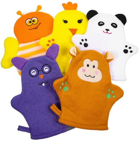Guantes de Baño Pack de 5 Piezas para Bebés de Algodón
