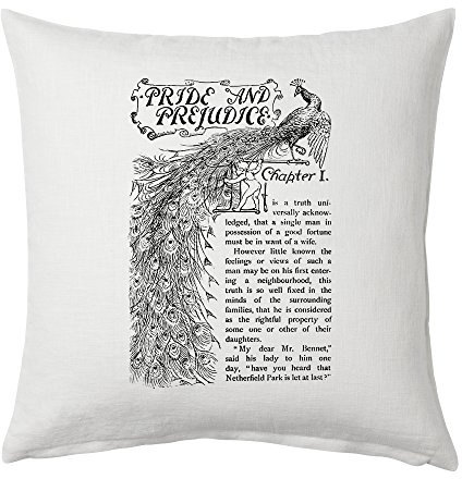 Universal Zone Pride and Prejudice by Jane Austen Pillow Cover, Book Pillow Cover.