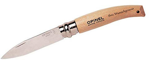OPINEL Gärtnermesser, N° 8, mittelspitz, rostfrei aus Stahl und Holz