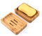 Gurkkst 2Pcs Porta Sapone in Legno Naturale di bambù Portasapone Scatola di Sapone per Sapone Spugne Bagno Doccia Cucina