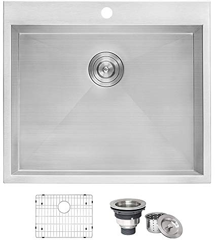 Ruvati 22 x 22 x 12 inch Topmount Laundry Sink - Deep Utility Sink - 16 Gauge Stainless Steel Utility Sink - finish hides scratches - easy to clean- RVU6022
