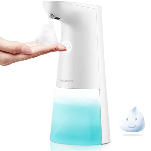 LAOPAO Automatic Hands Free Foaming Soap Dispenser, 240ml Countertop Touchless Soap Pump for Bathroom Kitchen Xmas Gift