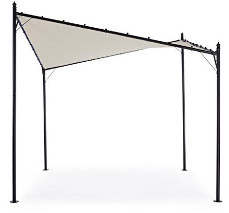 Bizzotto Gazebo Vela GERBA 3X3 Tortora GAZEBI da Giardino per Esterno TETTOIA PERGOLATO Moderno