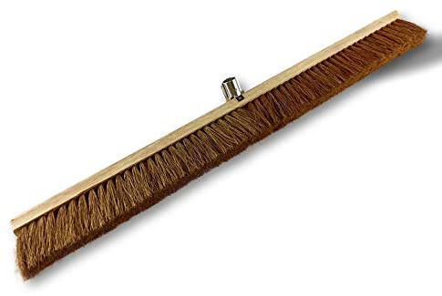 Kibros Lot 3 balais cantonnier Coco Naturel 100 cm extérieur sans Manche | Garnissage fibres coco naturel, 100 cm, semelle bois, douille vissante, usage piste extérieur atelier chantier.
