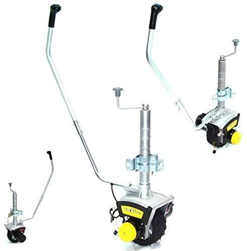 D+L 55720 AWZ - Rueda de apoyo eléctrica para maniobras (12 V, 8 pulgadas), color plateado