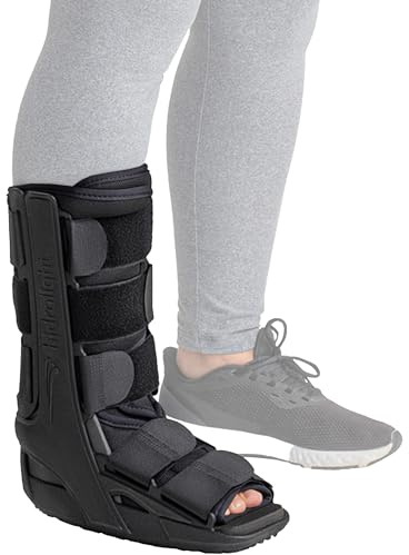 HIDROLIGHT Short Walking Boot – Adjustable Ankle Brace for Foot and Ankle Support – Fits Left and Right – Black, M