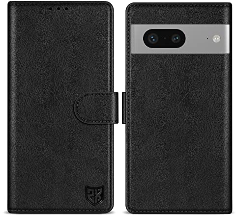 ZZXX for Google Pixel 7 Wallet Case with [RFID Blocking] Card Slot Kickstand Magnetic Closure Leather Flip Fold Protective Phone Case for Google Pixel 7 Case Wallet(Black-6.3 inch)