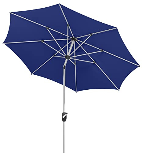 Schneider Sonnenschirm Venedig, blau, 270 cm, rund, 683-09, Gestell Aluminium, Bespannung Polyester, 4,9 Kg