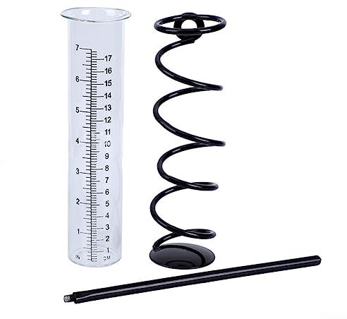Pluviomètre en verre pour extérieur, jauge de pluie amovible pour jardin, cour, pelouse, paysage, étang, terre agricole, facile à lire,