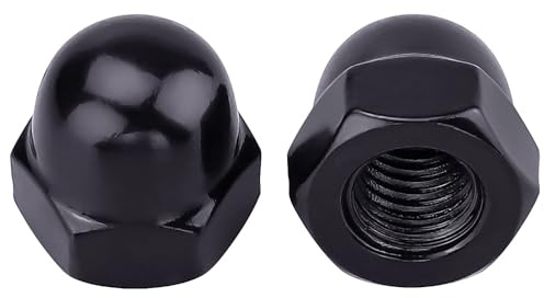 5/8-11 Hex Head Acorn Cap Nuts, 304 Stainless Steel 18-8 Hexagon Head Acorn Dome Cap Nuts, Black Oxide Finish, Hex Drive, 8 PCS