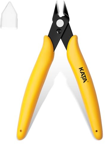 Seitenschneider Klein 1 STÜCK 5 Zoll Drahtschneider Mini Präzisions Zange Multifunktional Kabelschneider Abgewinkelt Schneidezange für Modellbau, Feine Drähte, Electronics, Kabelbinder,Gelb