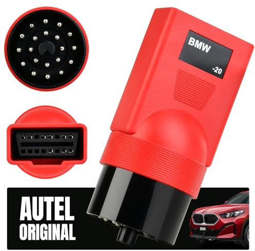 Autel Adaptador OBD2 Original para BMW 20 Pines Macho a 16 Pines Hembra, Apto para Vehículos BMW Sin Conector OBDII, Conector Diagnóstico OBD 20 Pines para Usar con Dispositivos Diagnóstico BMW