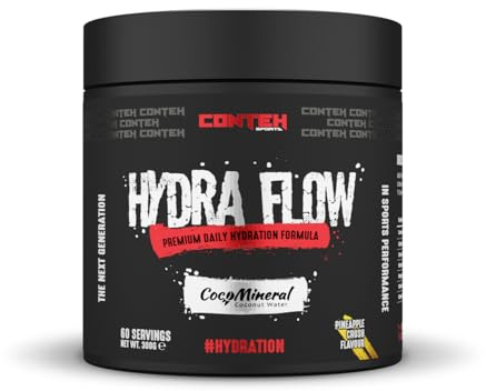 Conteh Sports Hydra Flow Electrolyte Powder - Daily Hydration with Vitamins & CocoMineral - Pineapple Crush - 30 Servings