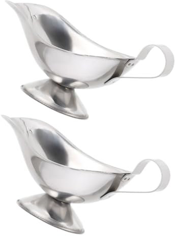 OKUMEYR 2stücke Sauciere Aus Edelstahl Mit Henkel Für Servieren Von Soßen Saucen Dressings Und Fruchtsäften Praktischer Ausguss Zur Einfachen Verwendung Und Elegantem Design Robust Und Lan