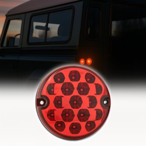 Dun-Bri DBG Valueline 95 95mm Round LED Signal Lights 12V/24V Stop/Tail Indicator Reverse Rear Fog | suitable for Trailers, Truck, Lorry, Caravan, Van or Horsebox (Rear Fog (Red))
