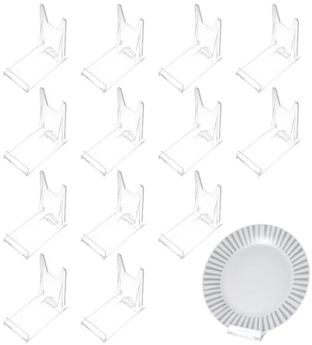 jiuxlaan Lot de 13 Supports d'Affichage Acrylique Réglables - Présentoirs Transparents pour Téléphones, Photos, Assiettes, Cadres, Livres et Cartes - Chevalets Multifonctionnels