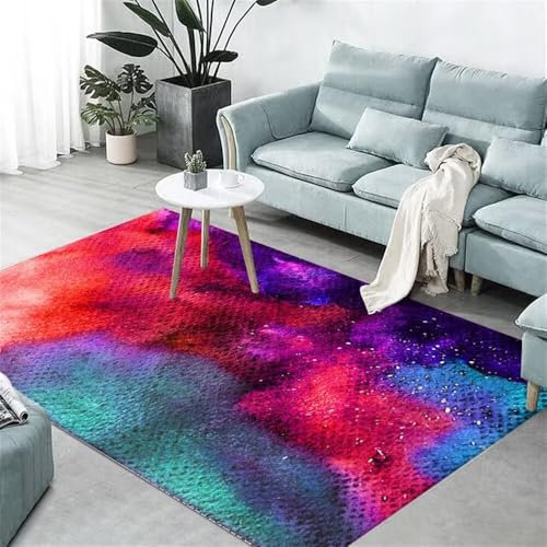 RUGMRZ Teppich Klein Abstrakte Geometrie Moderner Bereich Indoor Short Pile Anti Rutsch Teppich Maschinenwaschbar Rot Bad Teppich Waschbar Salon Auslegware Teppich Klein Flur Dekoration80X120Cm