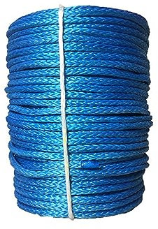 BINGNU Synthetisches Windenseil, 20 mm x 10 m, orangefarbenes Synthetisches Uhmwpe-Windenseil, Abschleppseil for ATV/UTV/4x4/Offroad-Zubehör für ATV UTV-Winden, LKW, Boot(Blue)