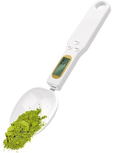 Electronic Measuring Spoon Digital Weighing Spoon Scale Food Measuring Scoop 500g/0.1g High Precision with LCD Screen Display Removable Washable Mini Kitchen Scales Pet Dog Cat Food