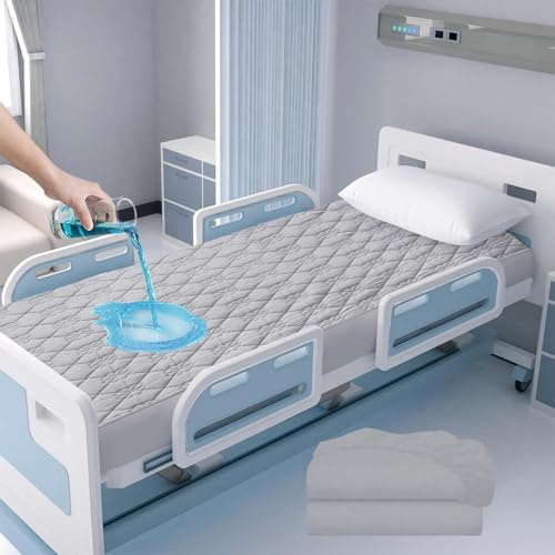Waterproof Hospital Mattress Cover Protector Bed Sheet 36 x 80 x 9 Hospital Grade Incontinence Protection, Breathable Fabric for Elderly, Adults Machine Washable