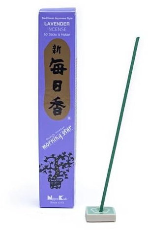 MORNING STAR - Incenso Giapponese in Stick - 50 Bastoncini a Confezione (LAVANDA)