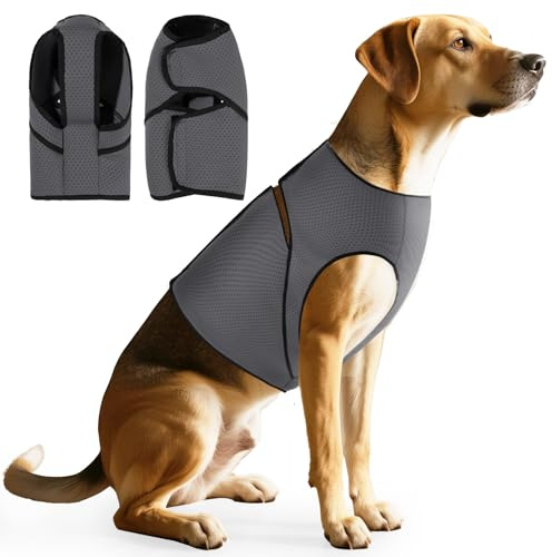 Duuclume Hunde-Angstweste, beruhigender Mantel für Hunde, bequeme Wicklung und verstellbare, weiche Druckweste für Donner, Reisen und Feuerwerk (Grau, XXL)