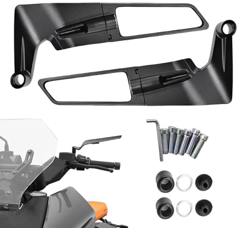 GXGM 1 Paia Specchietti Laterali Moto, Specchietti Retrovisori Moto Manubrio Universali e Regolabili, Specchietti Laterali Stealth Wind Specchietti per Z650 Z900 Z1000 per Duke 390 790 1290 MT07 MT09