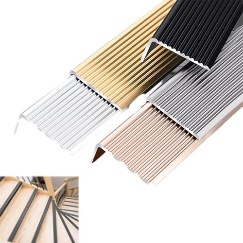 PLONARFIX Protezione for Bordi Scale, battiscopa da 90 cm, Protezione for Angoli da Parete, Strisce for Bordi Scale for Angoli di gradini di Scale Interne ed Esterne(Gold,90cm L 40mm*20mm)