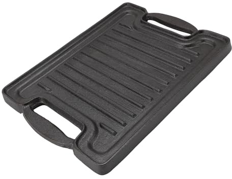 Pongnas Poux de Grill en Fonte, Plaque Chauffante pour Cuisinière Plaque en Fonte avec de Gril Barbecue en Rectangulaire Rectangulaire Même Chauffage de Grillade pour Viande