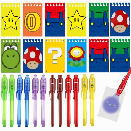 LTHOENG Klempner Mitgebsel Kindergeburtstag 12 UV Stift und 12 Notizbuch,Mädchen & Jungen Kindergeburtstag Gastgeschenke, Geburtstagsdeko,Adventskalender und Kleine Geschenke für Kinder