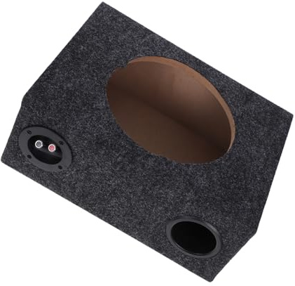 Amosfun Caisson De Basses Voiture 10 Pouces Boîtier Ultra-Fin en Bois Compatible Subwoofer pour Système Audio Automobile, Installation Audio Automobile, Passionnés De Voiture