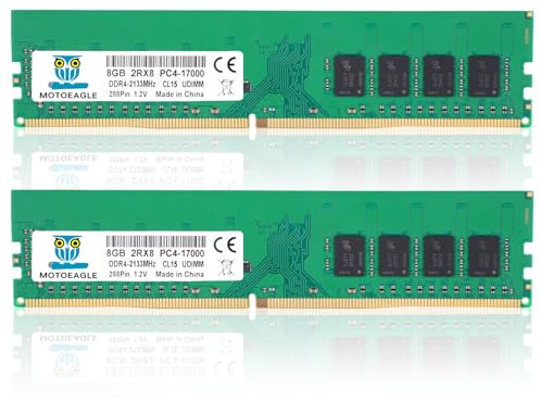 Kit de mémoire RAM DDR4 16 Go 2 x 8 Go 2133 MHz UDIMM 2RX8 PC4-17000 DDR4-2133P CL15 DIMM Non-ECC