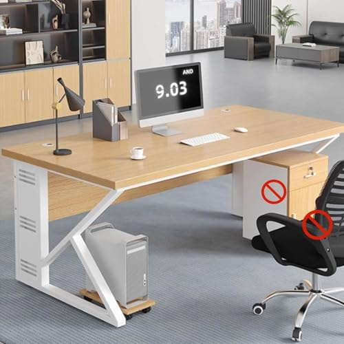 Executive konferensbord rektangulärt mötesskrivbord med justerbara fötter kontorsseminarium träningsbord för styrelserum 140 x 60 x 74 cm snygg brun finish
