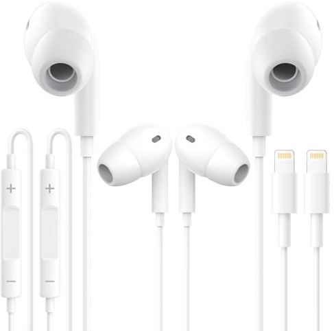 2 Pack Écouteurs Filaires pour iPhone, Écouteurs Intra-Auriculaires