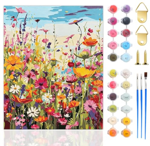 SUBRINGE Pintar por Numeros Adultos, Kit de Pintura al óleo con Números para Adultos, con Pinceles y Pinturas Acrílicas, 40 x 50 cm, para Del Hogar Decoración