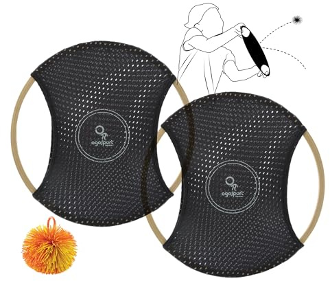 Schildkröt Ogo Sport Bamboo Set I | 2 dischi Ogo in bambù FSC con rete elastica e palla morbida | Gioco di lancio e cattura per bambini e adulti | Gioco di abilità sostenibile