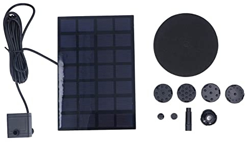 Srliya Bomba de Fuente Solar, Fuente Flotante para Estanque de Pájaros, Piscina, Pecera, 7 V, 2,5 W, 190 L H con Material ABS, para Piscina, Parque Acuático, Jardín Privado