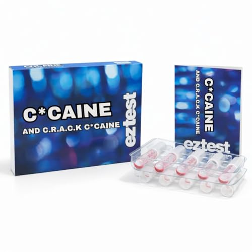 EZTEST Kits Pack de 5 para identificar Cocaina y Crack con Reactivo Visual | Ensayo colorimétrico monouso con guía de comparación para obtener una indicación cualitativa orientativa de la muestra