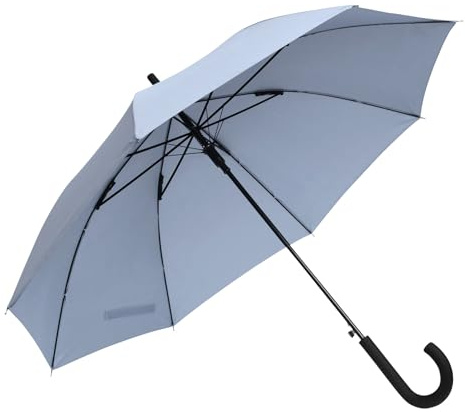 Preiswert&Gut Stockschirm Automatik Groß und Robust, ein stabiler Regenschirm für Herren und Damen mit Metallstock, wetterfester Schirm in Hellblau Ø103 cm