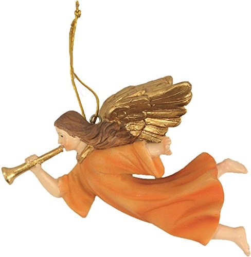 Dekop Krippenfiguren, Engel fliegend, mit Posaune für 10-12cm Figuren (44635092240)