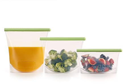 Lékué Silikonbeutel, 3er-Set, wiederverwendbar, grün, Kit