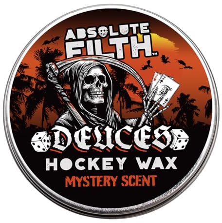 Absolute Filth Deuces Mystery Scent Hockey Tape Wax (Medium Tack) - Premium Performance for Maximum Grip & Blade Protection - Waterproof Stick Tape - 3oz Puck- Ice & Street