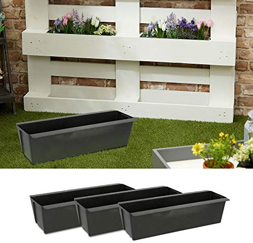 Cepewa Pflanzkasten passend für Europaletten Kunststoff oder Zink schwarz