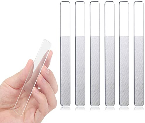 Premium Set bestehend aus 6 Glasnagelfeilen, Professionelle Glasnagelfeile Nagelfeile für Naturnägel, Babys, Kinder, Erwachsener und Pediküre Nagelpflege