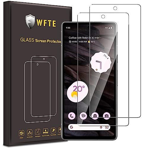 WFTE 2-Pack Tempered Glass for Google Pixel 7A Screen Protector,9H Hardness,Anti-Scratch,Anti-Fingerprint,Bubble-Free,HD Clear,Dust-Free Premium Protective Film for Pixel 7A,Case Friendly