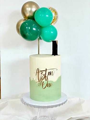 Personalised Gold Mirror Acrylic Name & Age Cake Charm