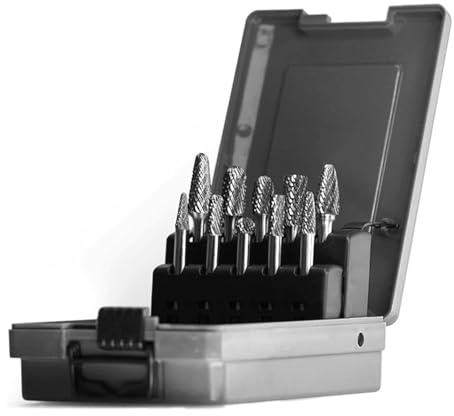 XiBany Wolframkarbid-Frässtifte-Set, 6 mm Schaft, doppelter Schnitt, solide Elektrowerkzeuge, Rotationsfeilen-Bits for Stabschleifer, Metall, Holzschneider, Fräsen