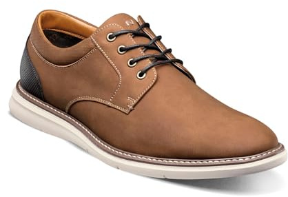 Nunn Bush, Men's, Chase 2.0 Casual Plain Toe Oxford Contemporary Lace-Up, Cognac, 12, Wide