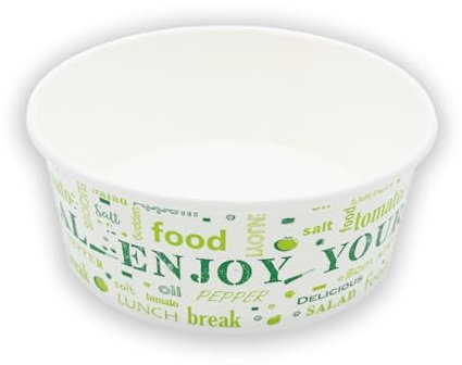 NATURA DENTRO - ECOPACKAGING Insalatiera di Carta Enjoy, Monoporzione, Usa e Getta, Tonda| 300 Pezzi, 750ml