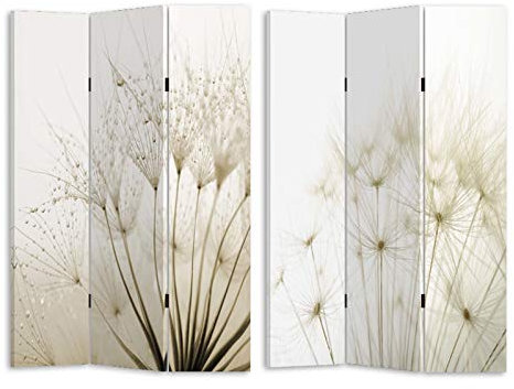 Paravent mit Naturmotiv Pusteblume Raumteiler 3-teilig 120 x 170 cm Raumteiler Sichtschutz Trennwand HTI living